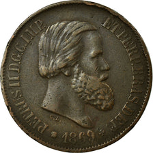 Coin, Brazil, Pedro II, 20 Reis, 1869, VF(30-35), Bronze, KM:474