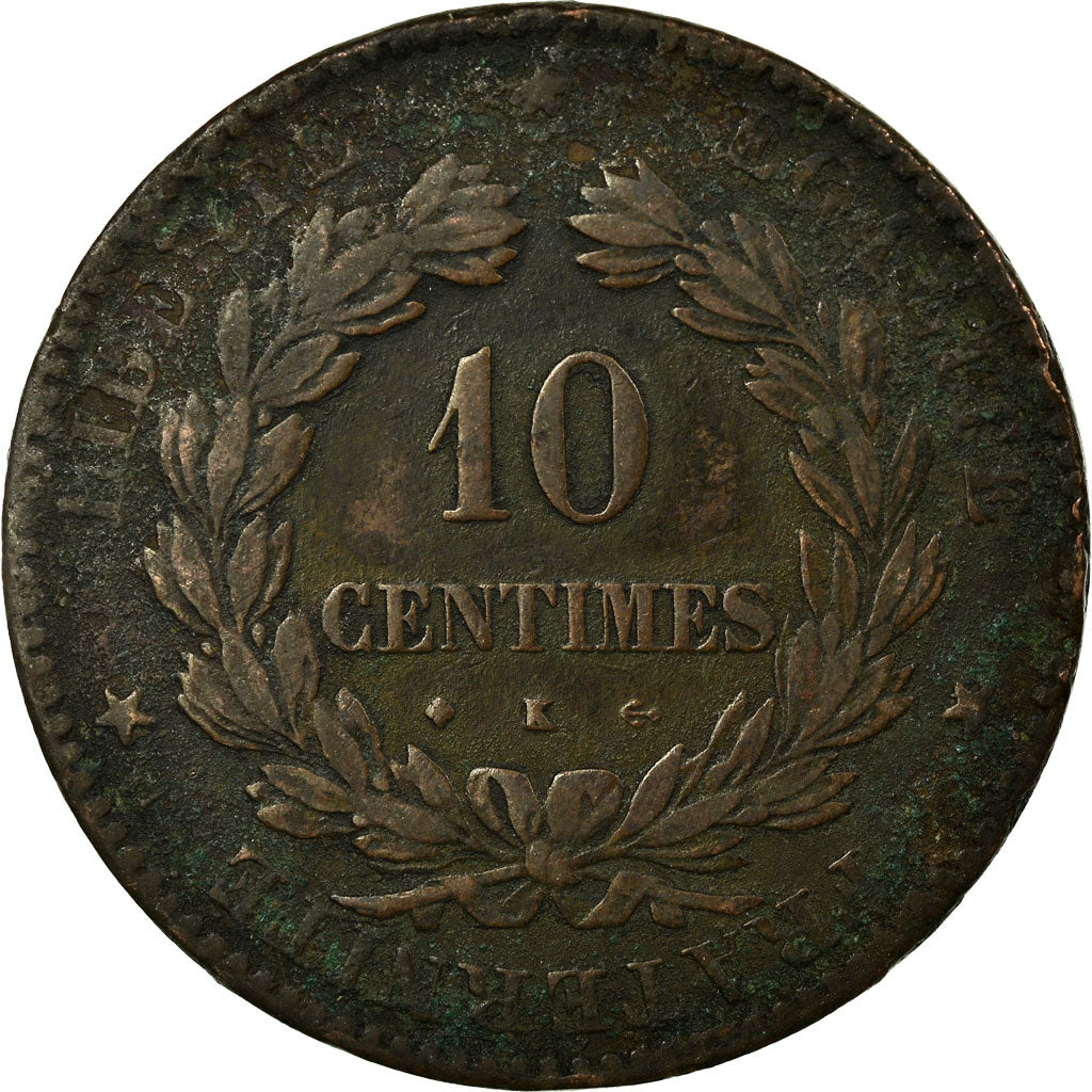 Monnaie, France, Cérès, 10 Centimes, 1873, Bordeaux, TB+, Bronze