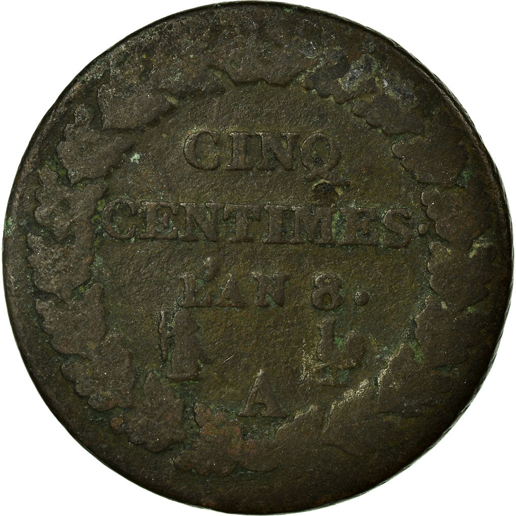 Coin, France, Dupré, 5 Centimes, 1799, Paris, VF(20-25), Bronze, KM:640.1