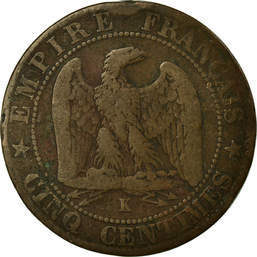 Moneta, Francja, Napoleon III, Napoléon III, 5 Centimes, 1862, Bordeaux