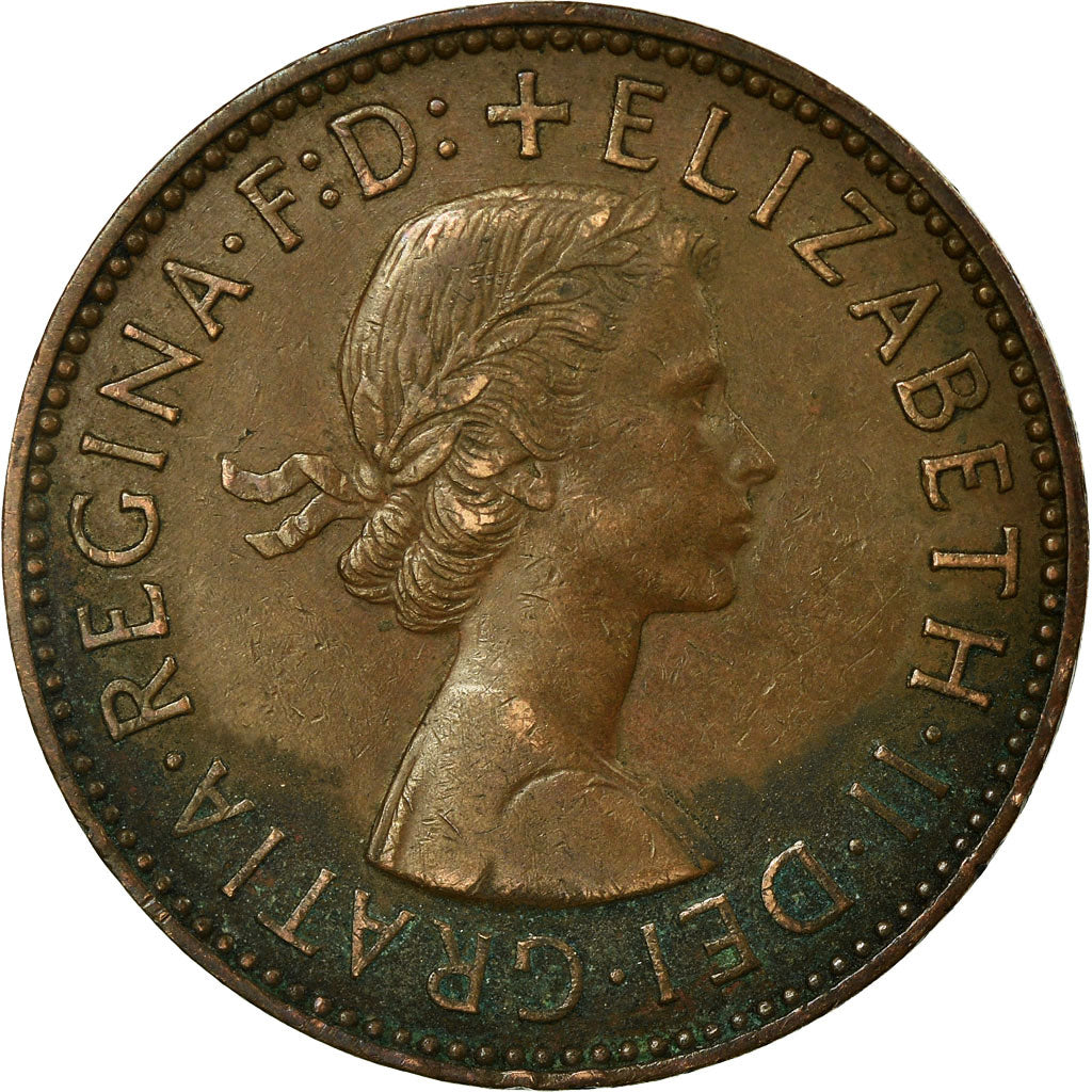 Münze, Großbritannien, Elizabeth II, 1/2 Penny, 1955, S+, Bronze, KM:896