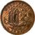 Moneda, Gran Bretaña, Elizabeth II, 1/2 Penny, 1957, BC+, Bronce, KM:896