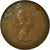 Moneda, Gran Bretaña, Elizabeth II, 1/2 Penny, 1959, BC+, Bronce, KM:896