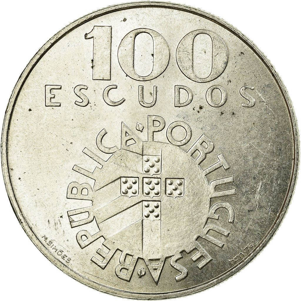 Coin, Portugal, 100 Escudos, 1976, Lisbon, EF(40-45), Silver, KM:603