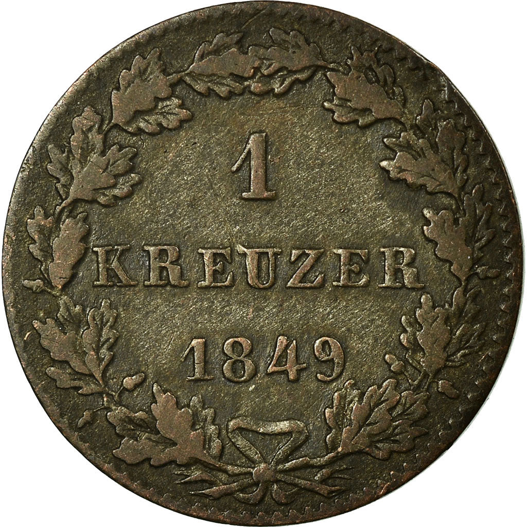 Coin, German States, FRANKFURT AM MAIN, Kreuzer, 1849, Frankfurt, VF(30-35)