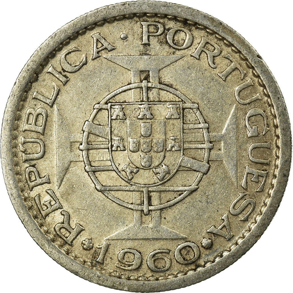 Coin, Mozambique, 5 Escudos, 1960, VF(30-35), Silver, KM:84