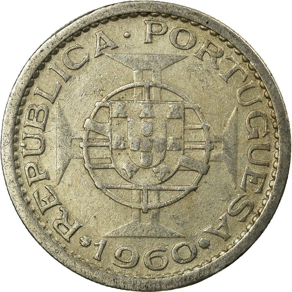 Monnaie, Mozambique, 5 Escudos, 1960, TB+, Argent, KM:84