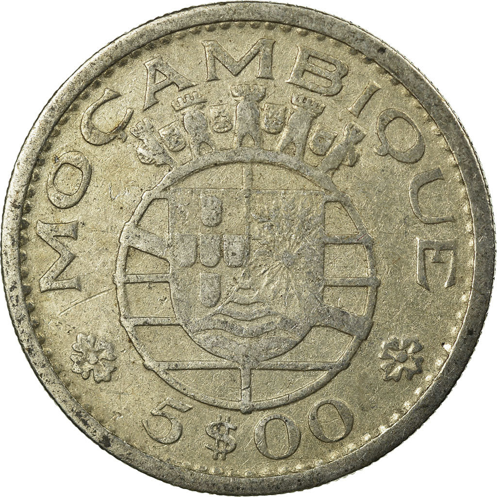 Monnaie, Mozambique, 5 Escudos, 1960, TB+, Argent, KM:84