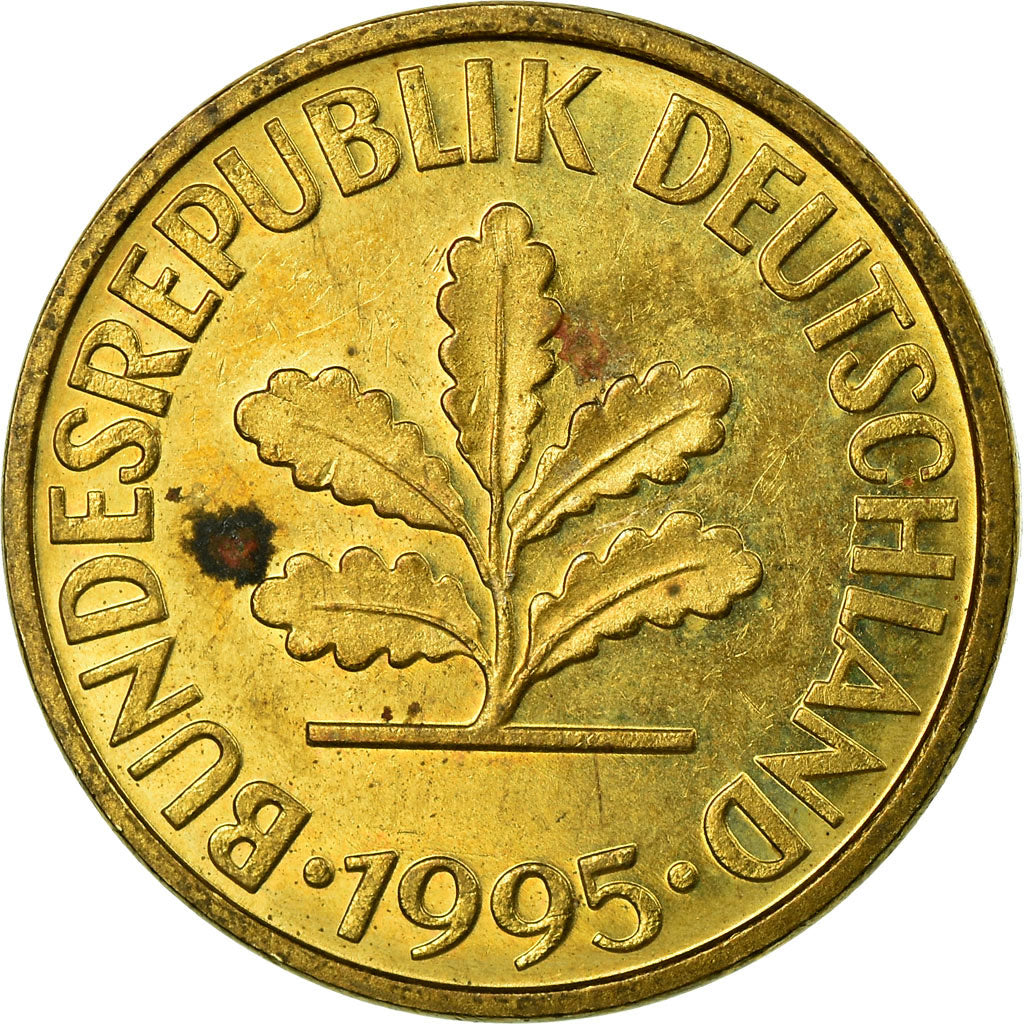 Moeda, ALEMANHA - REPÚBLICA FEDERAL, 10 Pfennig, 1995, Stuttgart, VF(30-35)