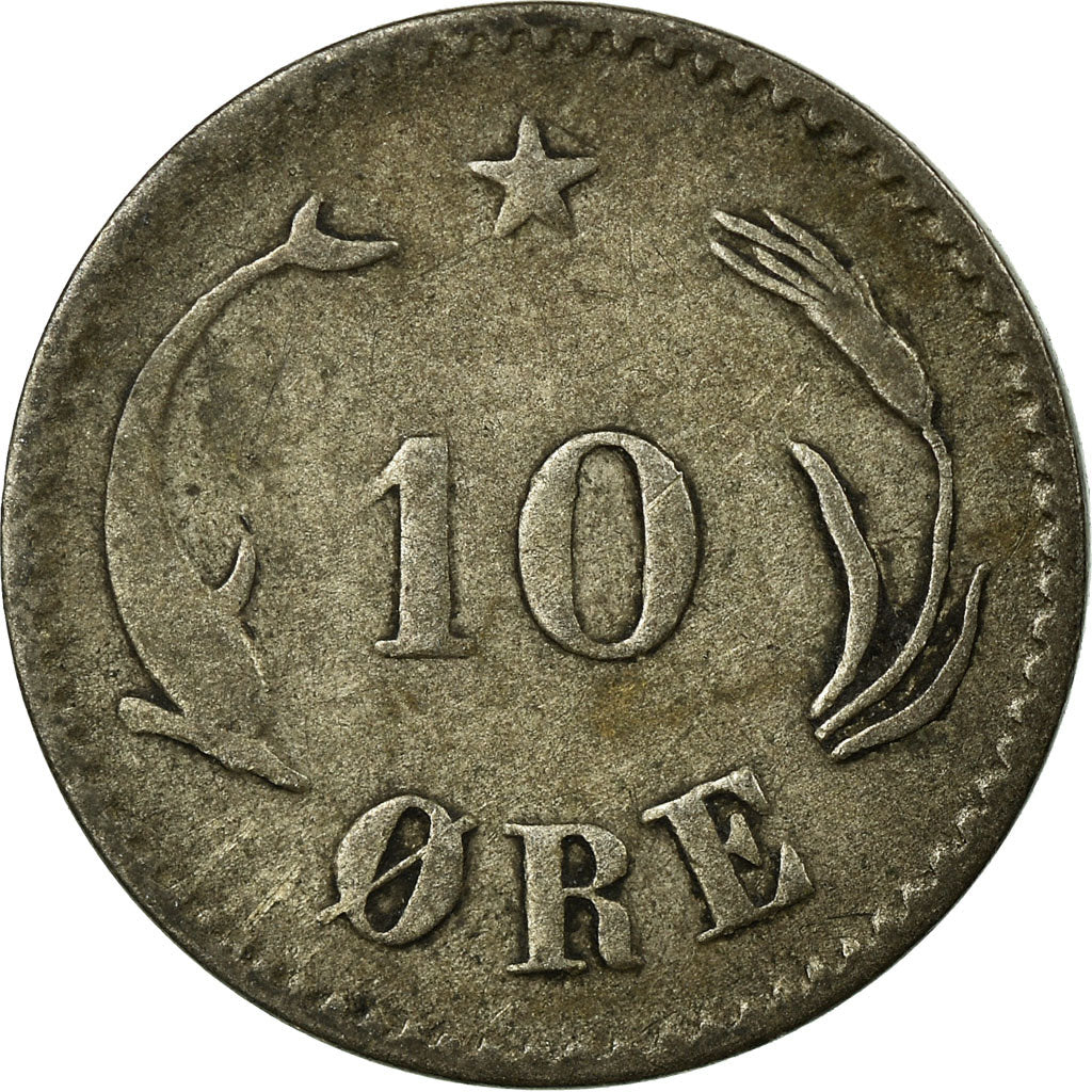 Coin, Denmark, Christian IX, 10 Öre, 1874, Copenhagen, EF(40-45), Silver