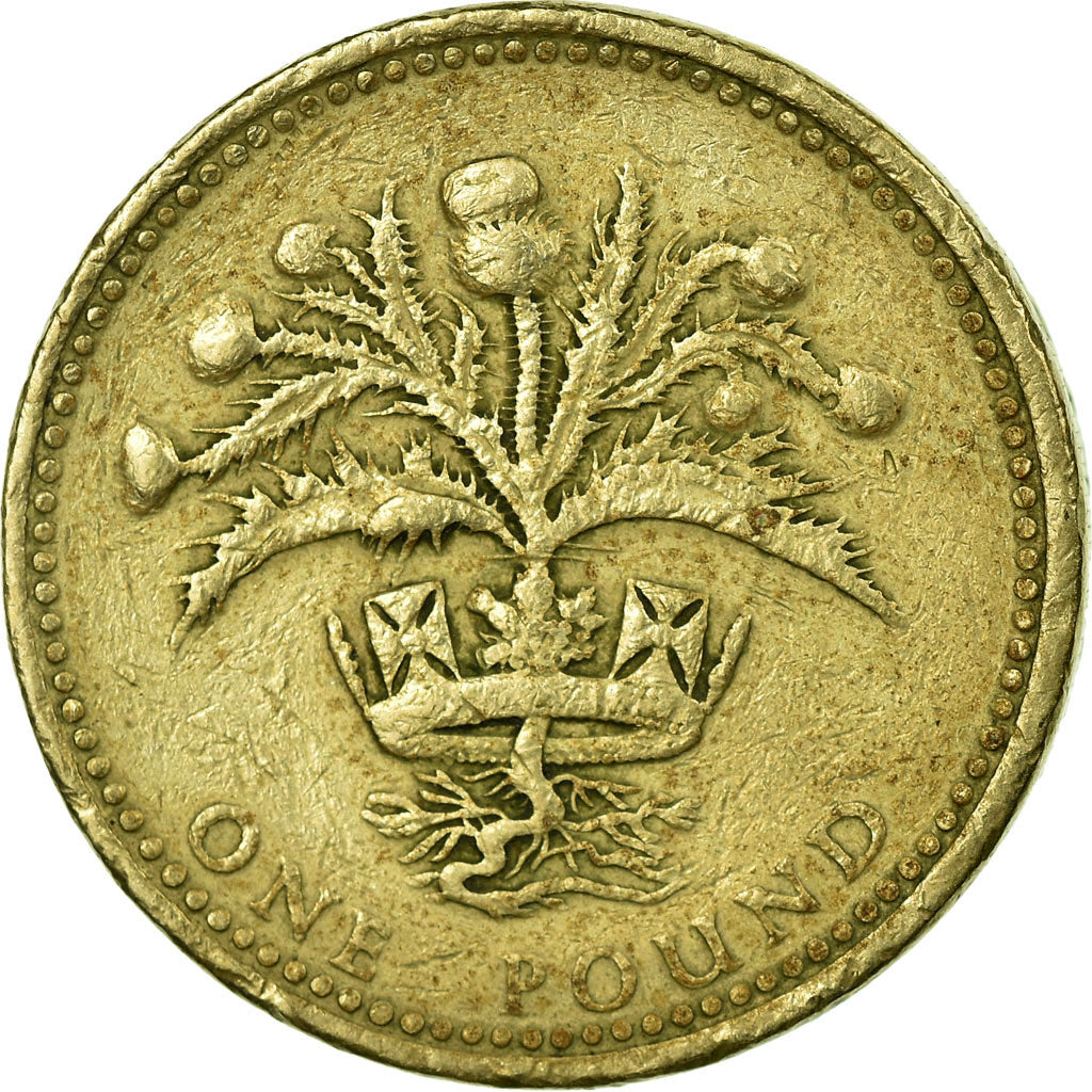 Moneda, Gran Bretaña, Elizabeth II, Pound, 1989, BC+, Níquel - latón, KM:959