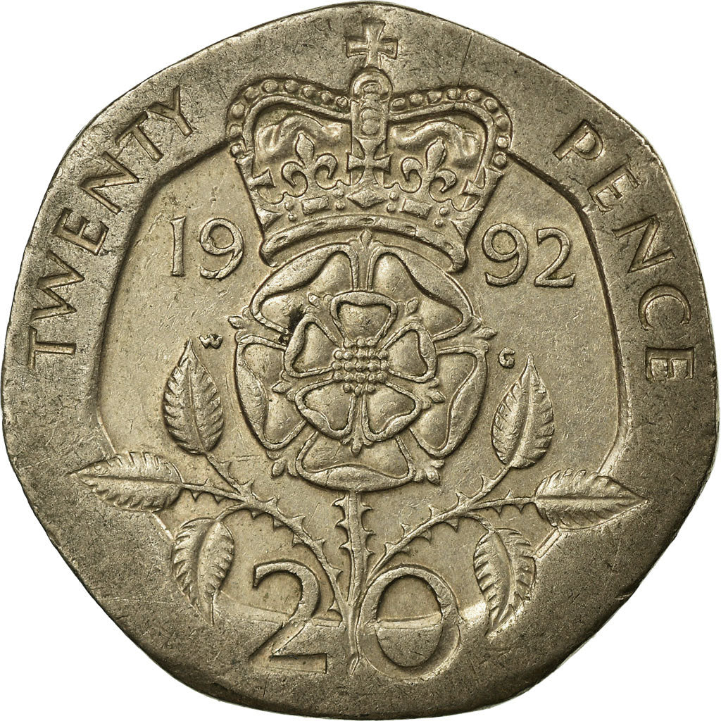 Moneta, Gran Bretagna, Elizabeth II, 20 Pence, 1992, BB, Rame-nichel, KM:939