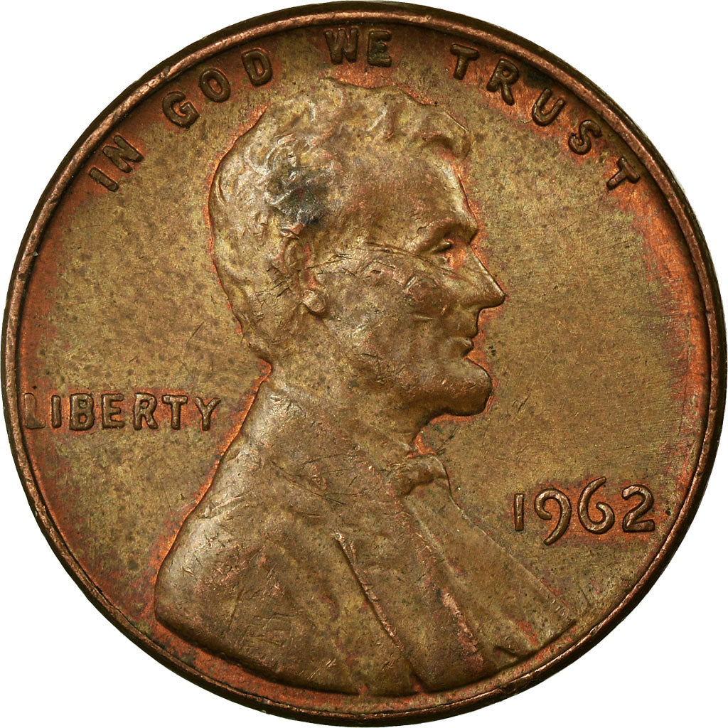 Coin, United States, Lincoln Cent, Cent, 1962, U.S. Mint, Philadelphia
