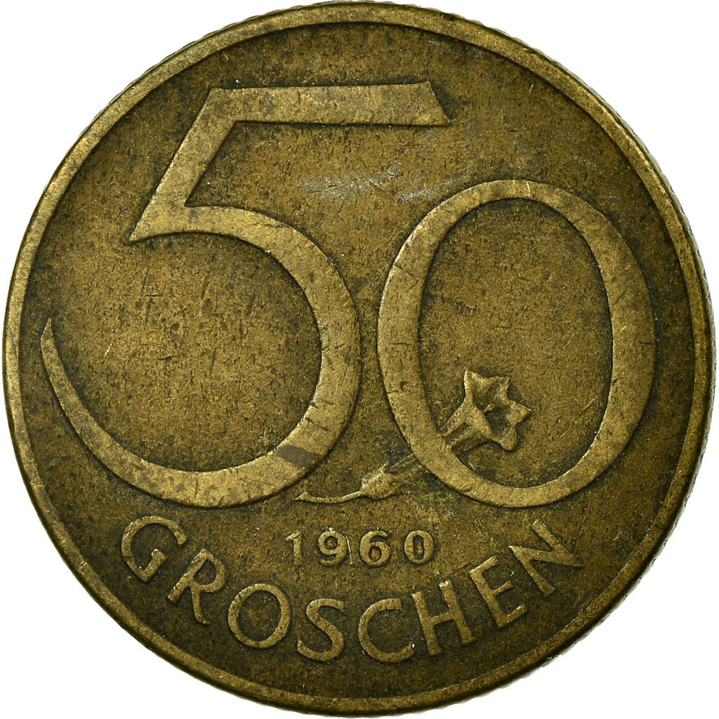 Coin, Austria, 50 Groschen, 1960, VF(30-35), Aluminum-Bronze, KM:2885