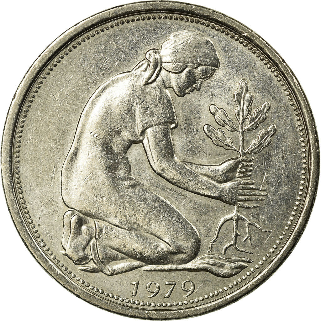 Monnaie, République fédérale allemande, 50 Pfennig, 1979, Stuttgart, TTB