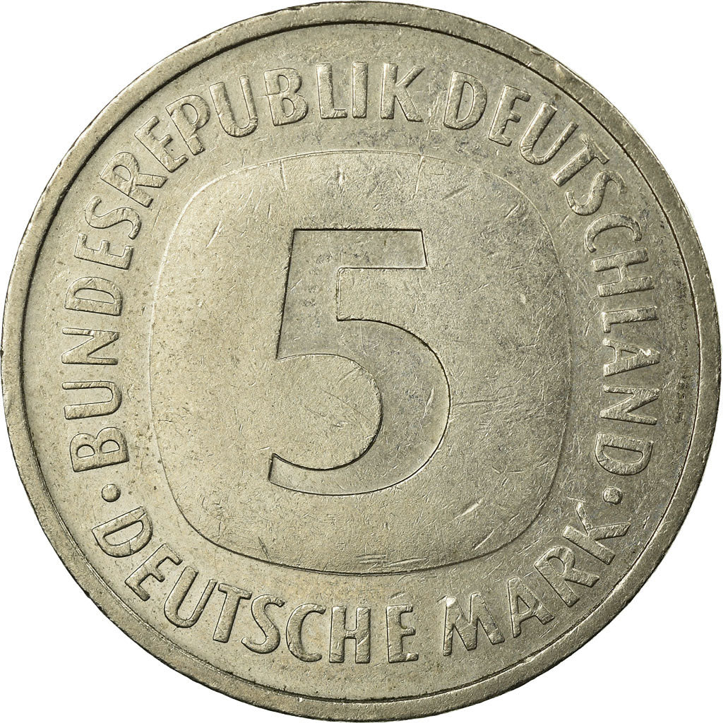 Coin, GERMANY - FEDERAL REPUBLIC, 5 Mark, 1989, Munich, EF(40-45), Copper-Nickel