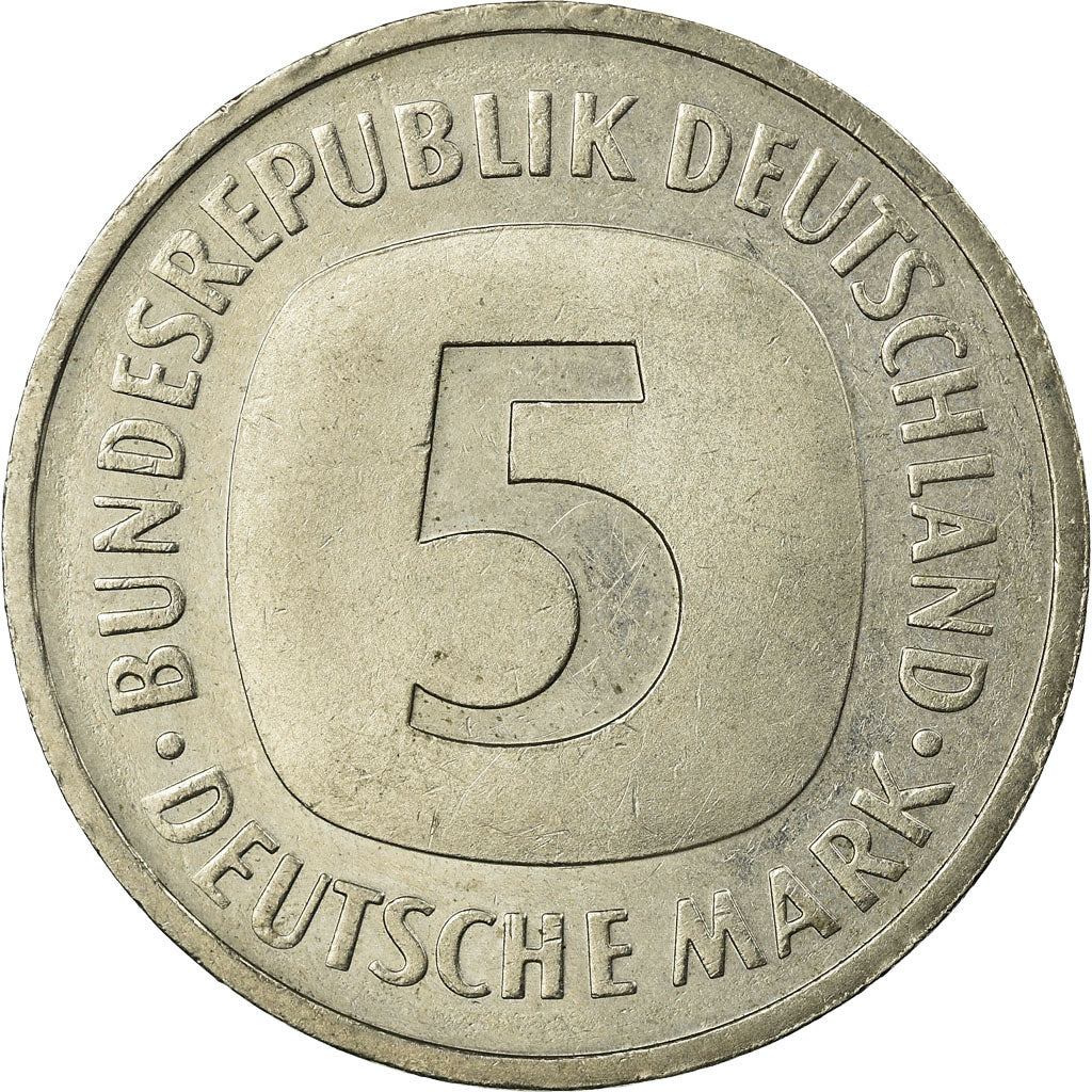 Coin, GERMANY - FEDERAL REPUBLIC, 5 Mark, 1990, Karlsruhe, EF(40-45)