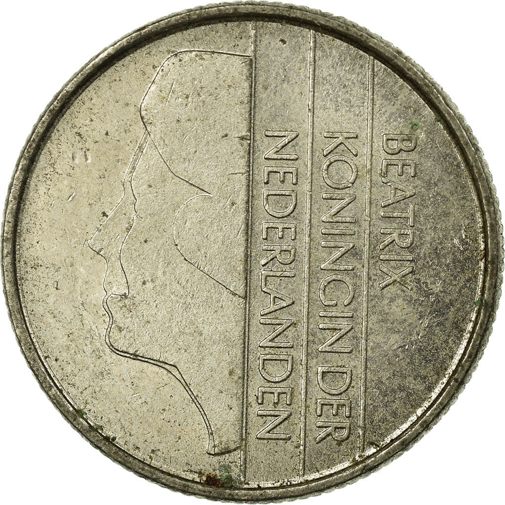 Moneda, Países Bajos, Beatrix, 25 Cents, 1984, BC+, Níquel, KM:204