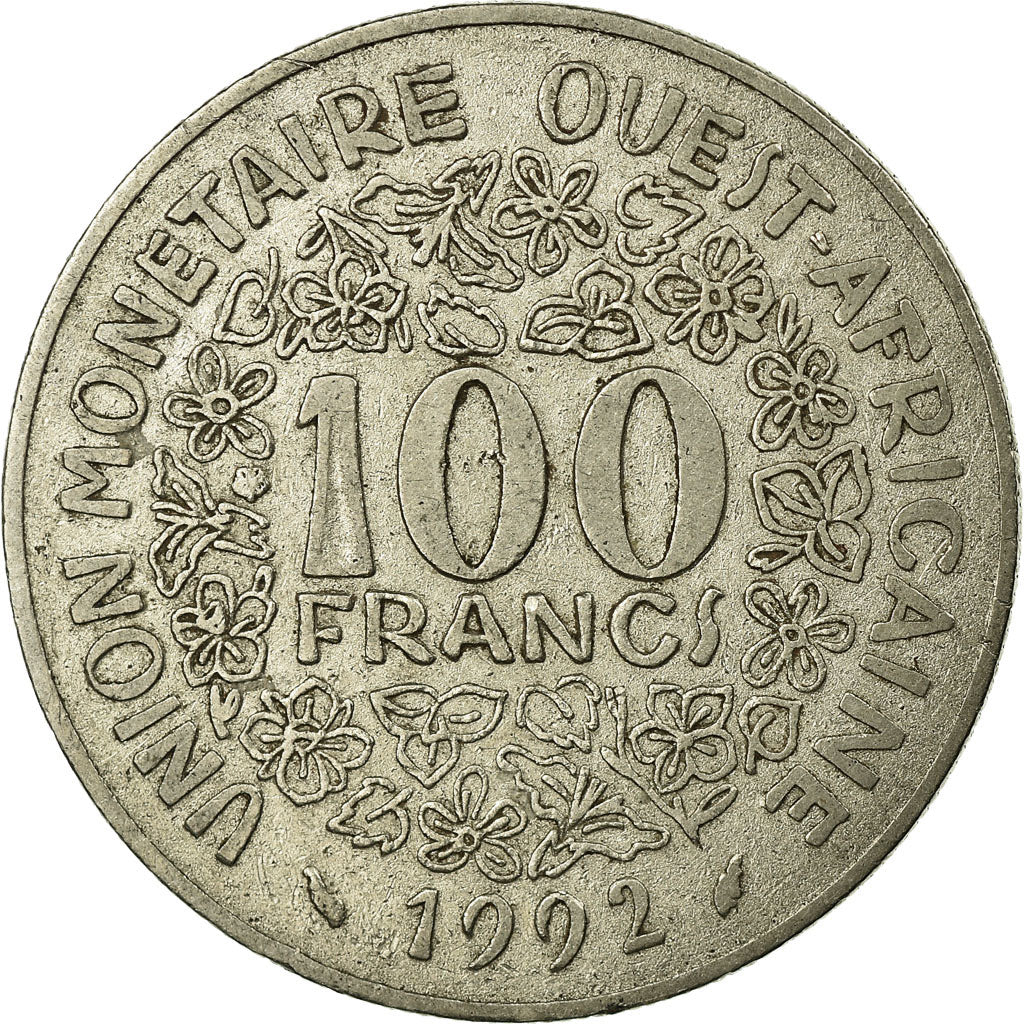 Munten, West Afrikaanse Staten, 100 Francs, 1992, Paris, FR+, Nickel, KM:4