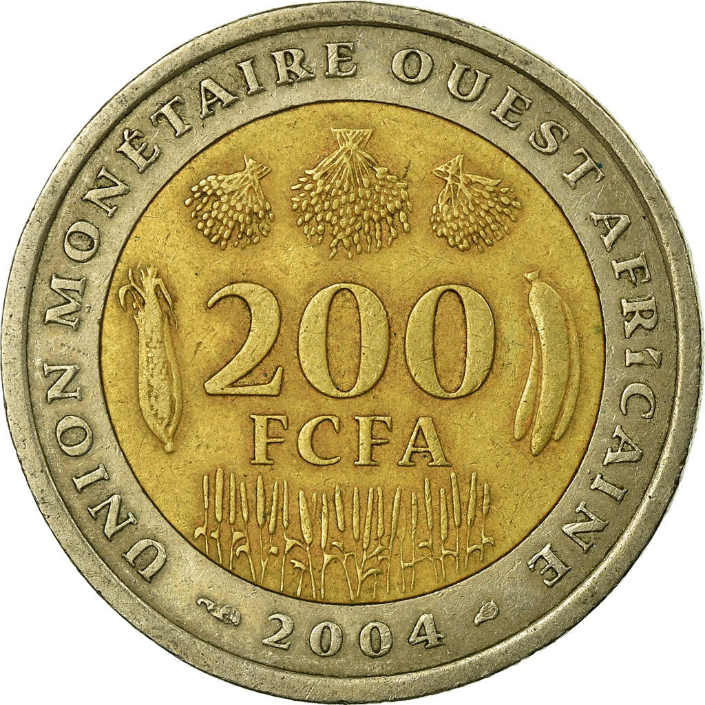 Coin, West African States, 200 Francs, 2004, Paris, VF(30-35), Bi-Metallic