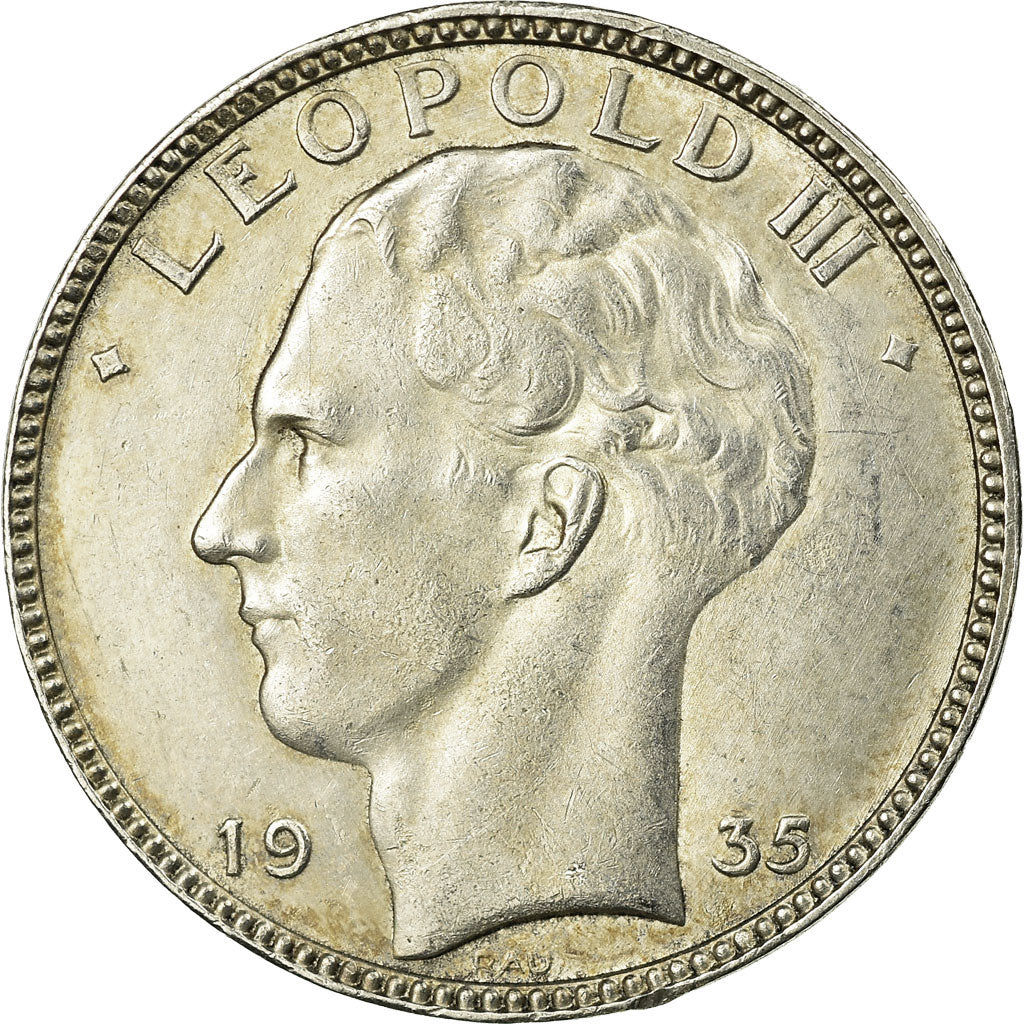 Coin, Belgium, 20 Francs, 20 Frank, 1935, EF(40-45), Silver, KM:105