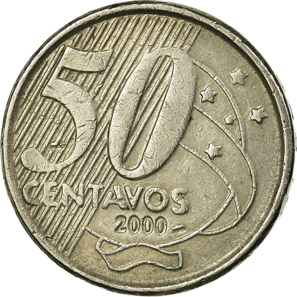 Münze, Brasilien, 50 Centavos, 2000, SS, Copper-nickel, KM:651