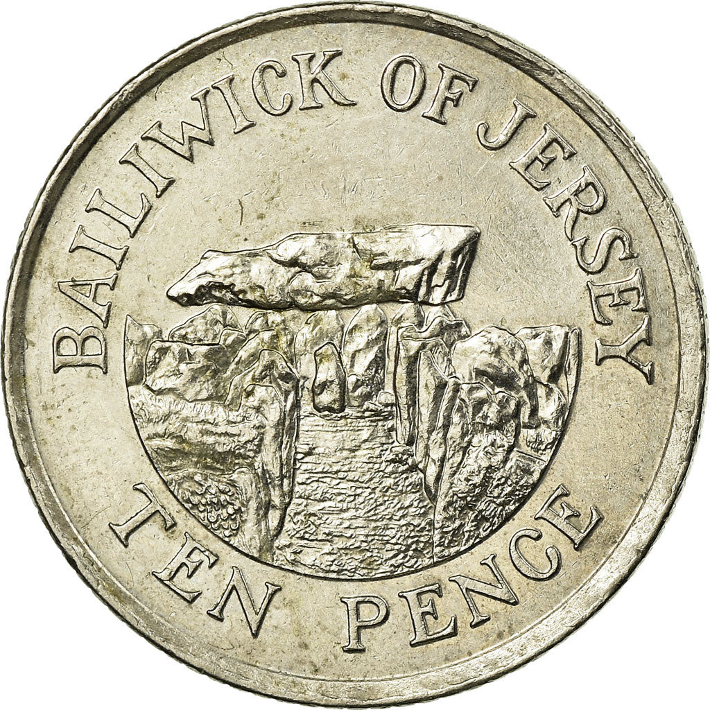 Coin, Jersey, Elizabeth II, 10 Pence, 1992, Heaton, EF(40-45), Copper-nickel