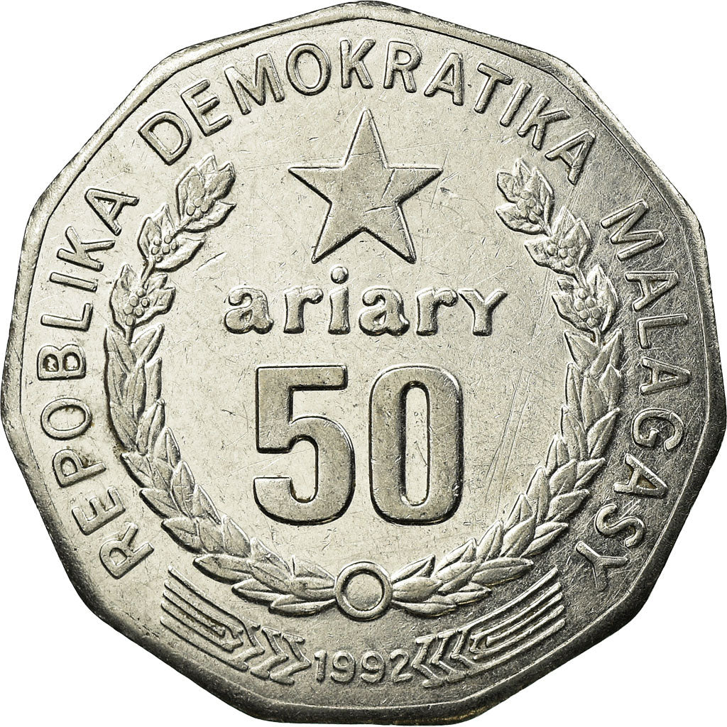 Monnaie, Madagascar, 50 Ariary, 1992, Paris, TTB, Stainless Steel, KM:20