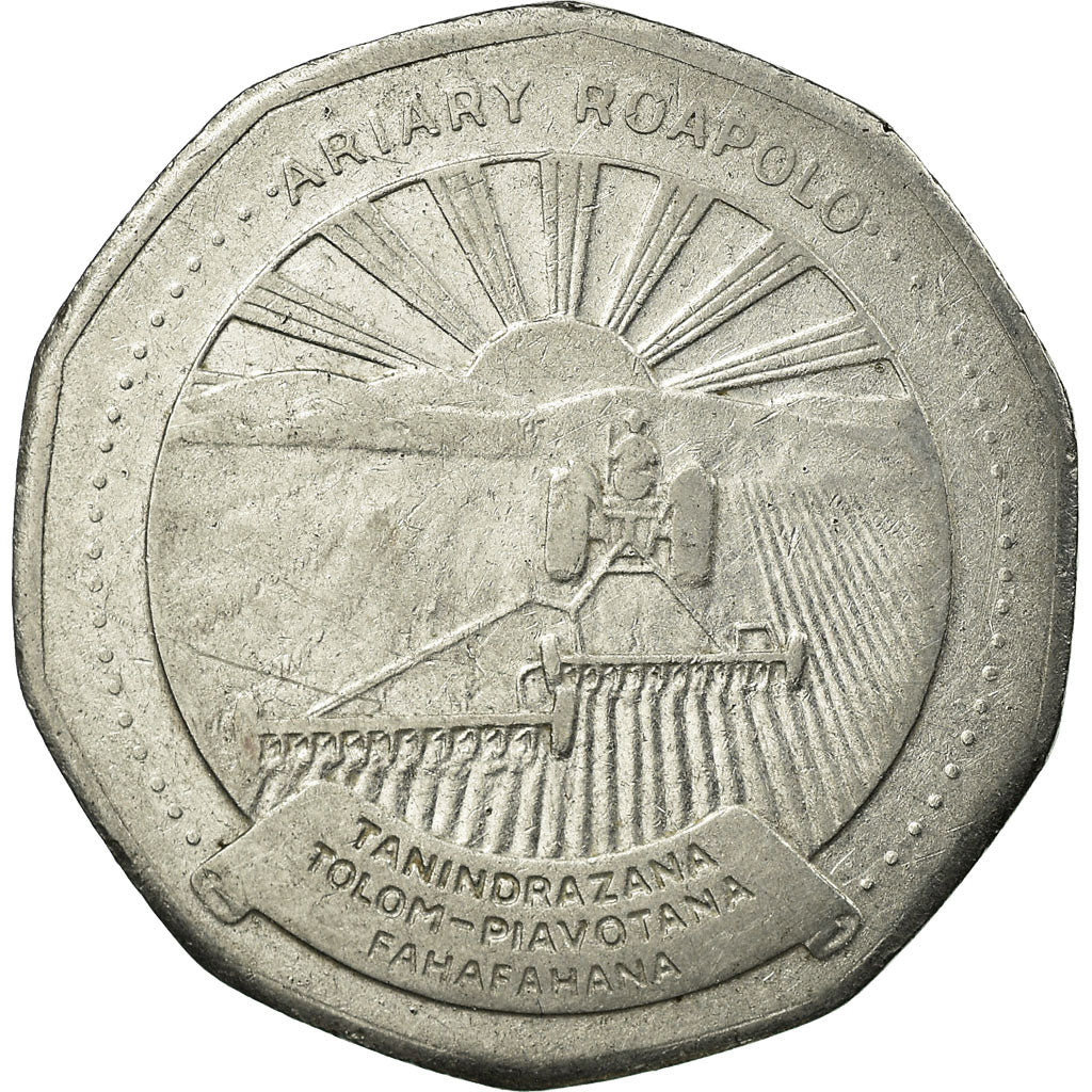 Coin, Madagascar, 20 Ariary, 1992, Royal Canadian Mint, VF(30-35), Stainless