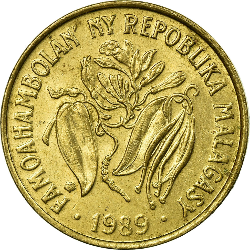 Monnaie, Madagascar, 10 Francs, 2 Ariary, 1989, Paris, TTB, Aluminum-Bronze