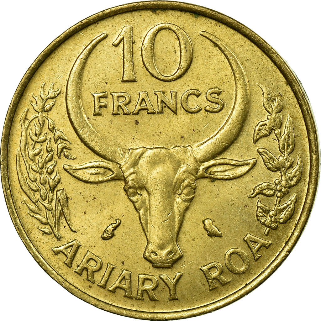 Monnaie, Madagascar, 10 Francs, 2 Ariary, 1989, Paris, TTB, Aluminum-Bronze