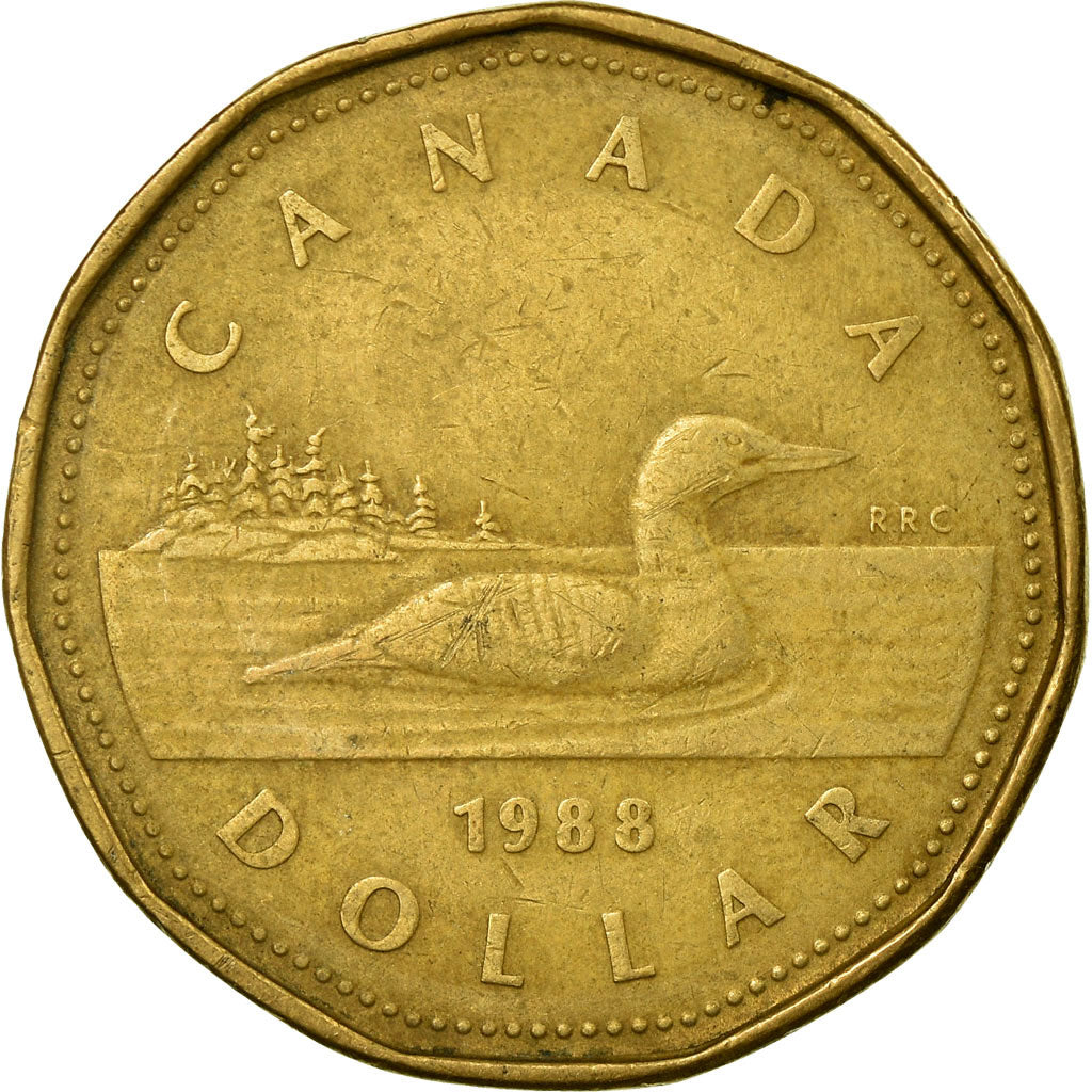 Coin, Canada, Elizabeth II, Dollar, 1988, Royal Canadian Mint, Ottawa