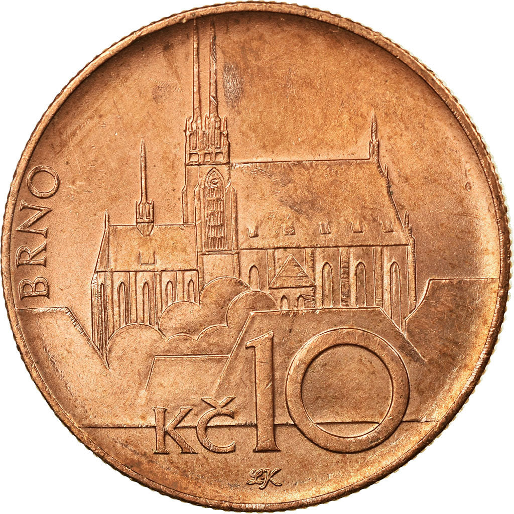 Coin, Czech Republic, 10 Korun, 2010, EF(40-45), Copper Plated Steel, KM:4