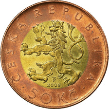 Coin, Czech Republic, 50 Korun, 2009, EF(40-45), Bi-Metallic, KM:1