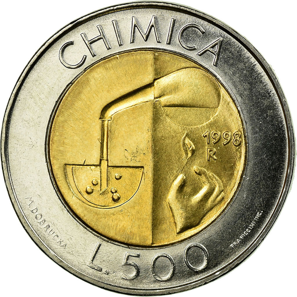 Coin, San Marino, 500 Lire, 1998, Rome, EF(40-45), Bi-Metallic, KM:383