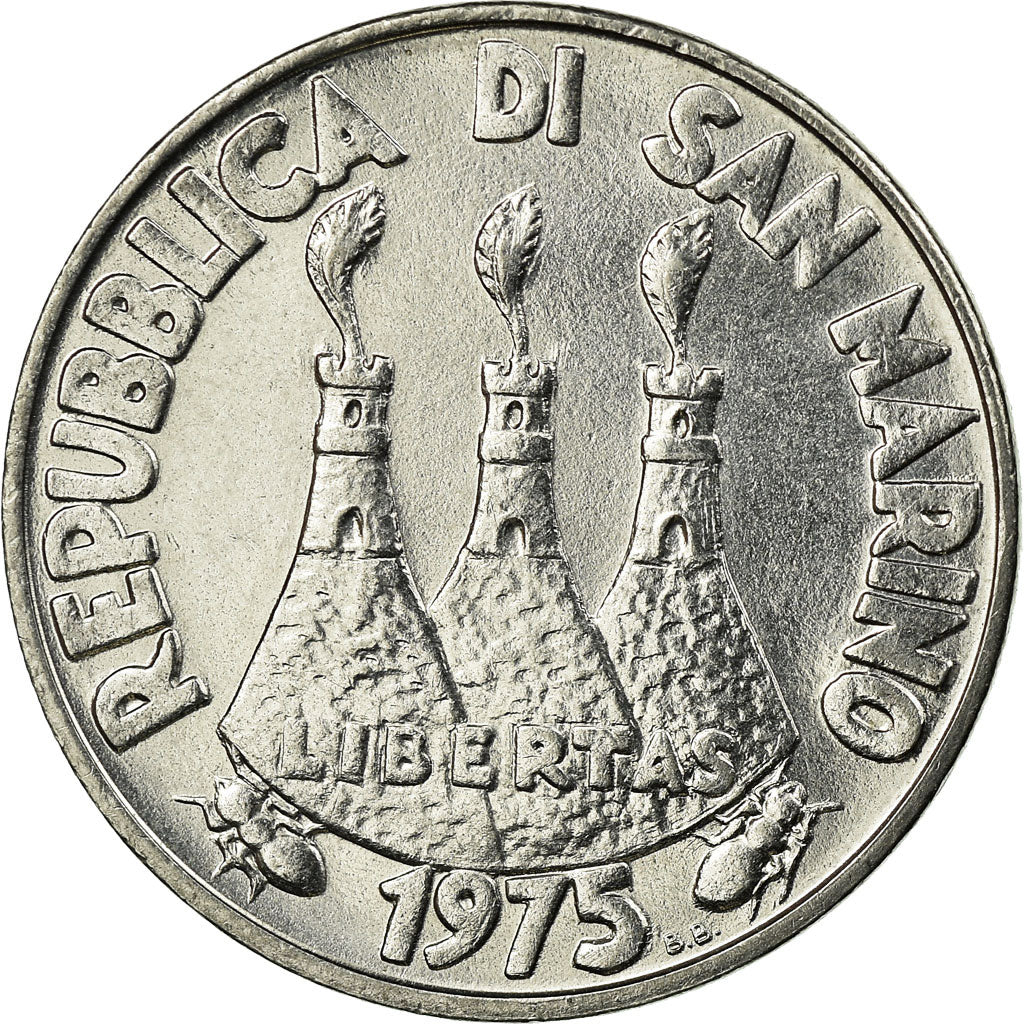 Moneta, San Marino, 50 Lire, 1975, Rome, BB, Acciaio, KM:45