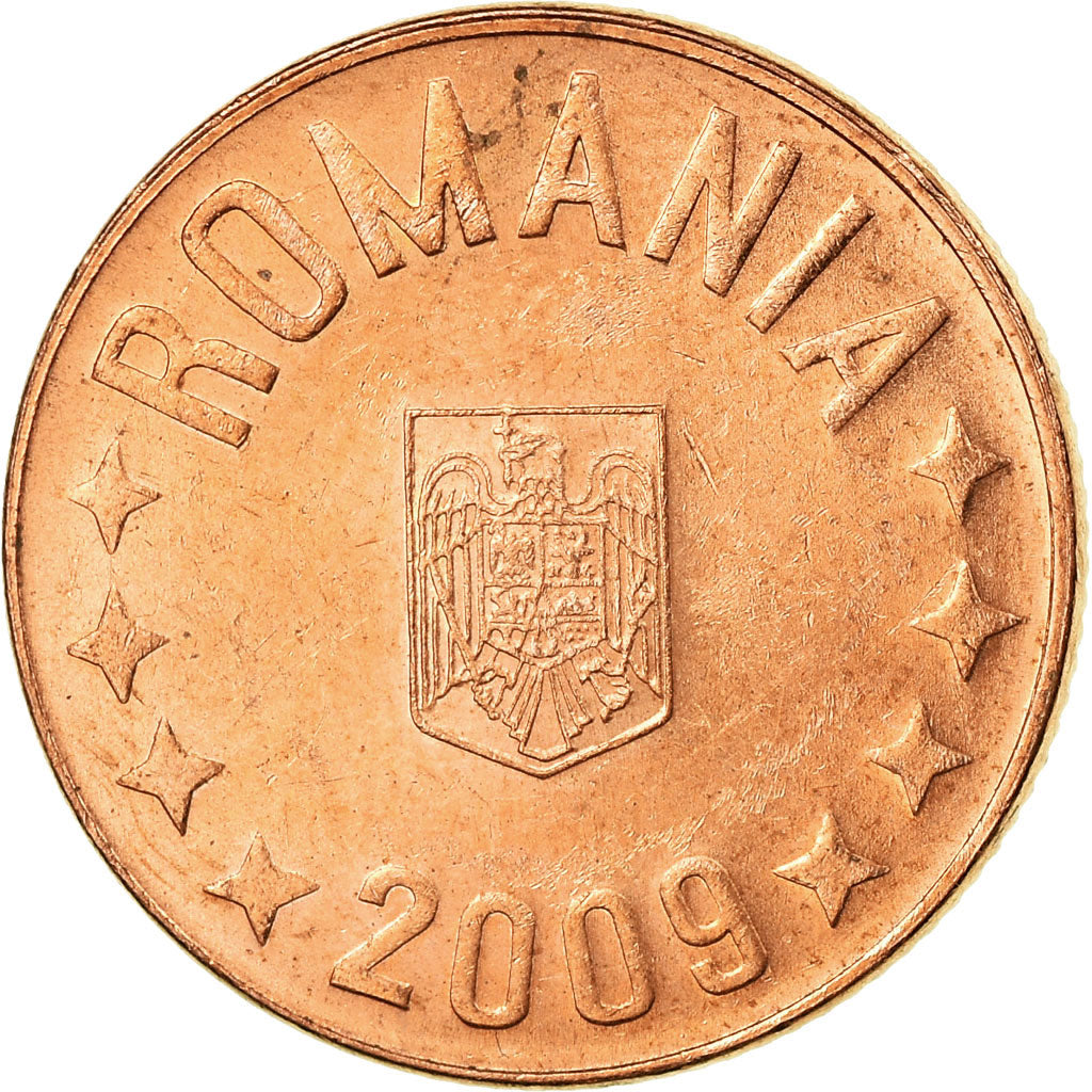 Moneta, Rumunia, 5 Bani, 2009, Bucharest, EF(40-45), Miedź platerowana stalą