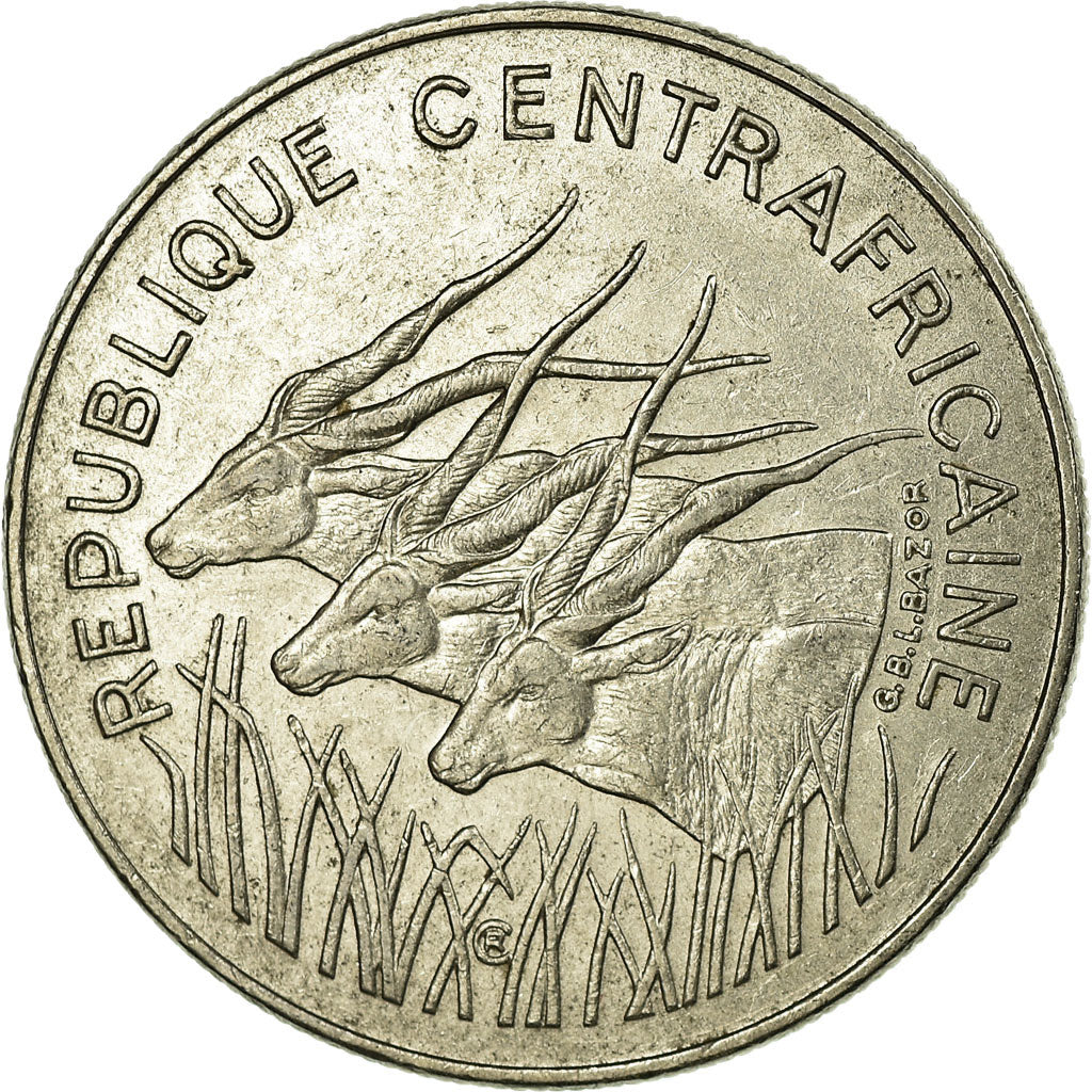 Moneda, República Centroafricana, 100 Francs, 1982, Paris, MBC, Níquel, KM:7