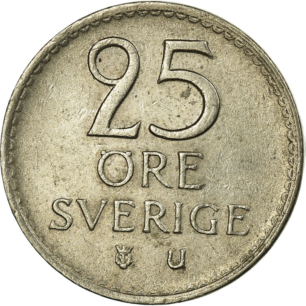 Moneta, Svezia, Gustaf VI, 25 Öre, 1973, MB+, Rame-nichel, KM:836
