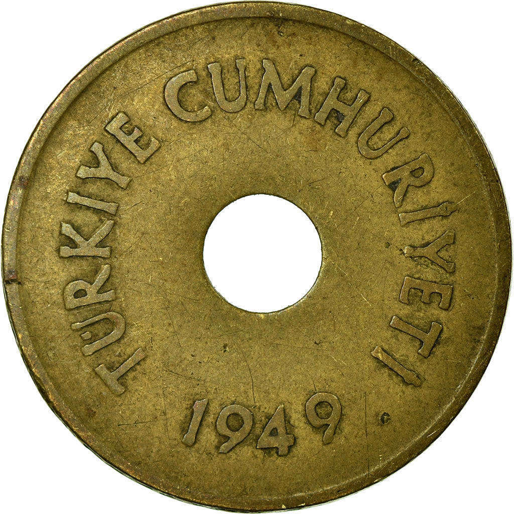 Münze, Türkei, 2-1/2 Kurus, 1949, S+, Messing, KM:885