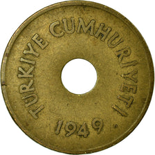 Münze, Türkei, 2-1/2 Kurus, 1949, S+, Messing, KM:885