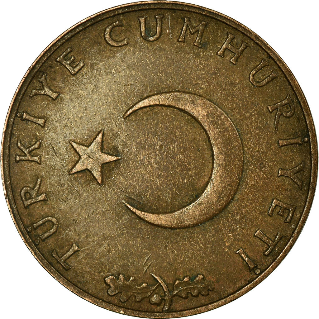Moneta, Turchia, 10 Kurus, 1958, MB+, Bronzo, KM:891.1