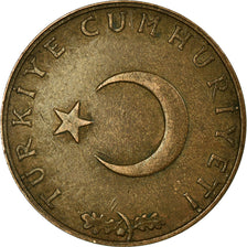 Moneta, Turchia, 10 Kurus, 1958, MB+, Bronzo, KM:891.1