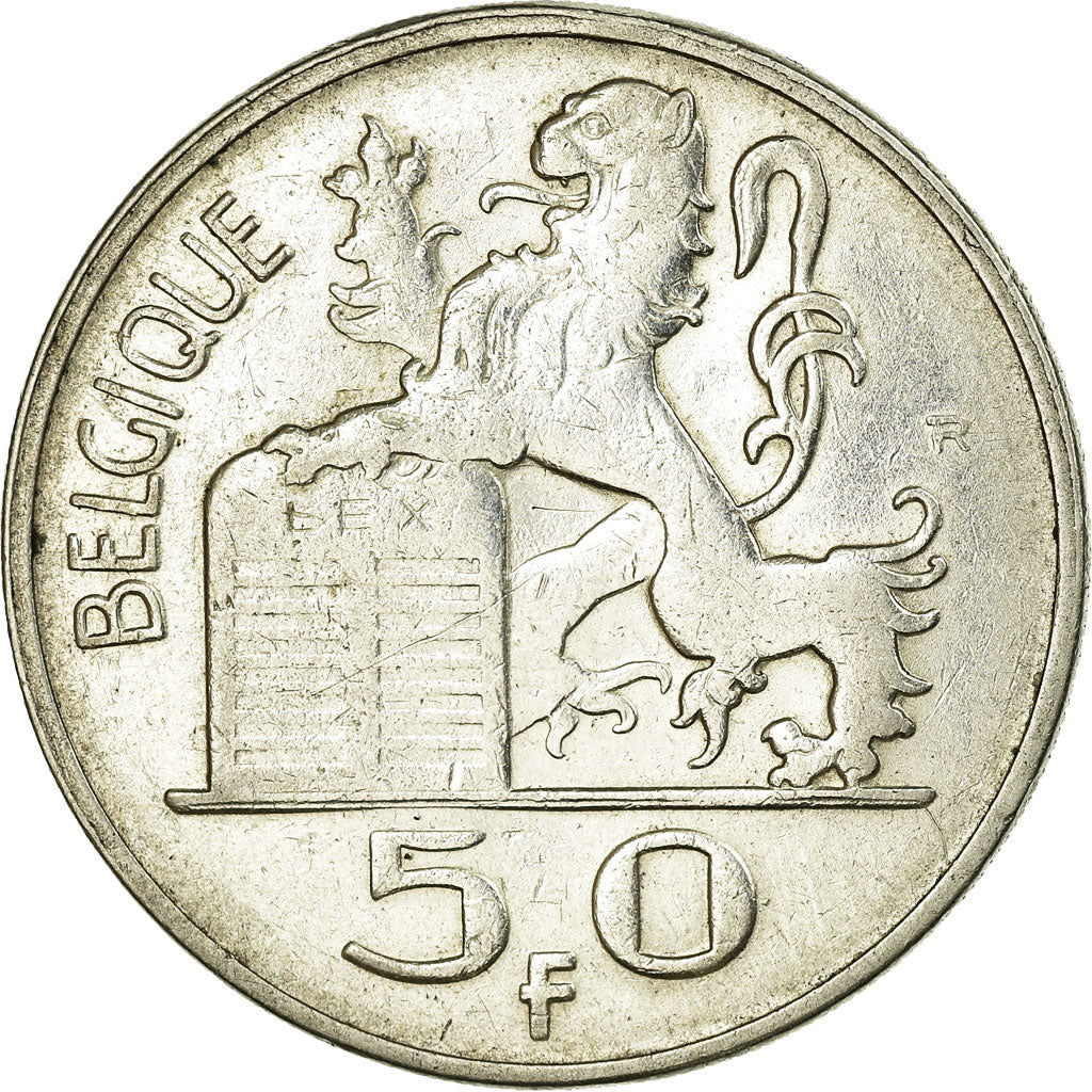 Coin, Belgium, 50 Francs, 50 Frank, 1949, EF(40-45), Silver, KM:136.1
