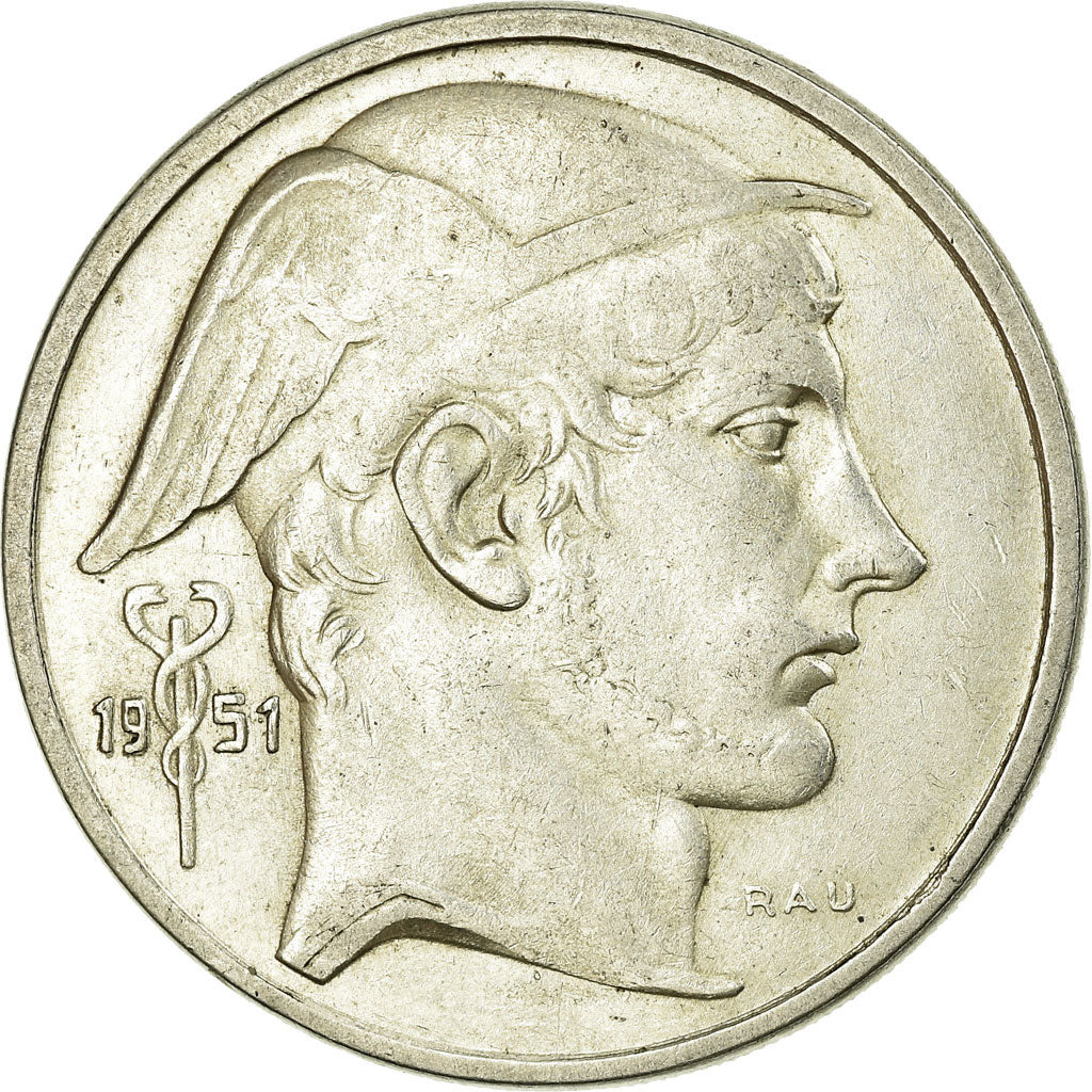 Coin, Belgium, 50 Francs, 50 Frank, 1951, EF(40-45), Silver, KM:137