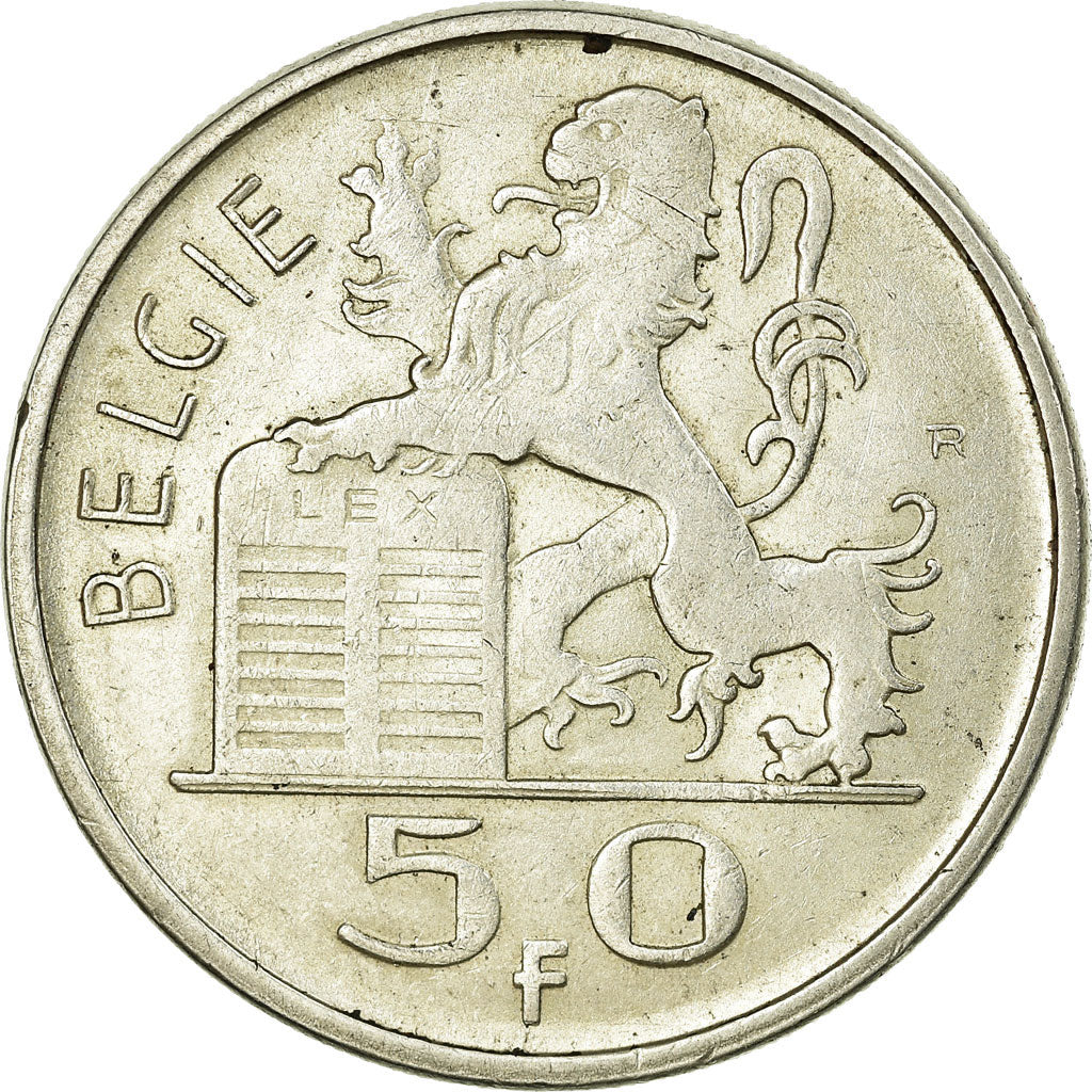 Coin, Belgium, 50 Francs, 50 Frank, 1951, EF(40-45), Silver, KM:137