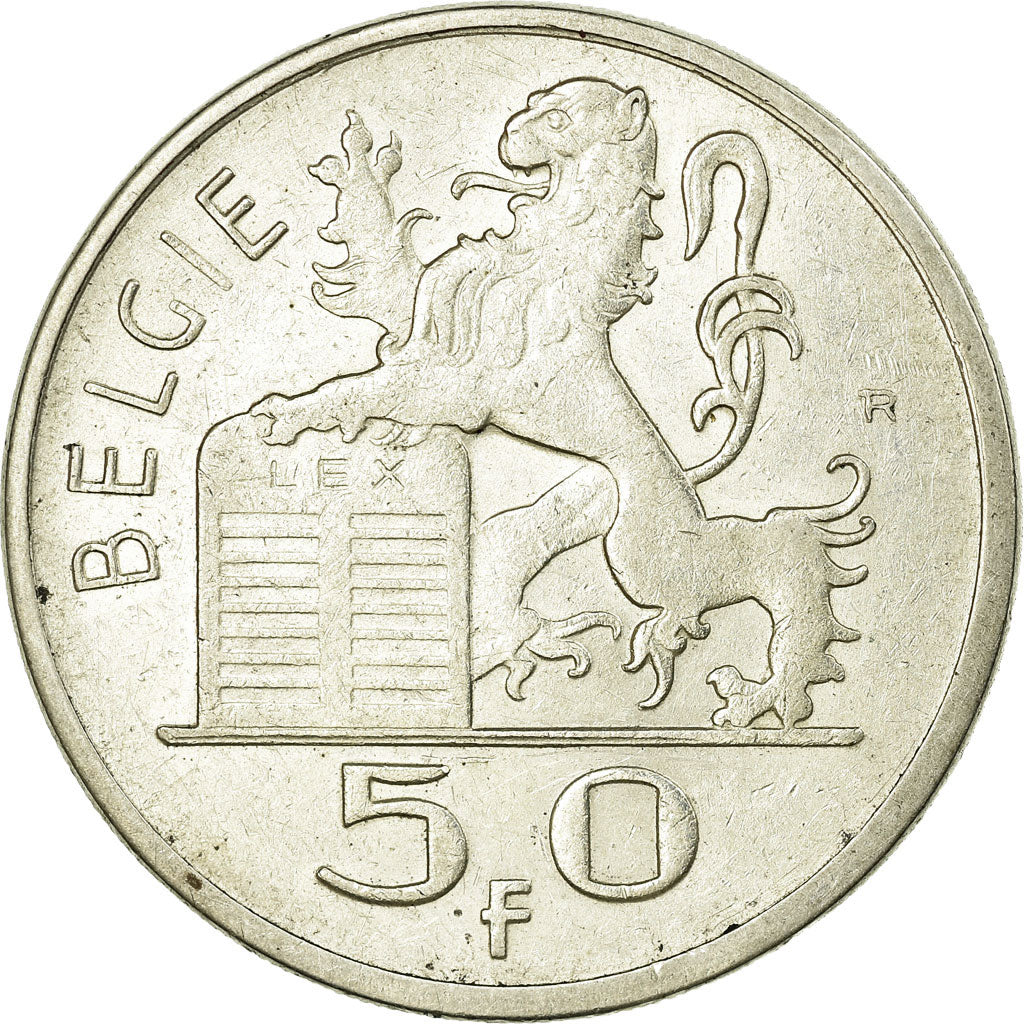 Coin, Belgium, 50 Francs, 50 Frank, 1951, EF(40-45), Silver, KM:137