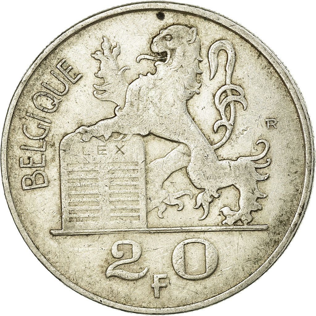 Coin, Belgium, 20 Francs, 20 Frank, 1950, VF(30-35), Silver, KM:140.1