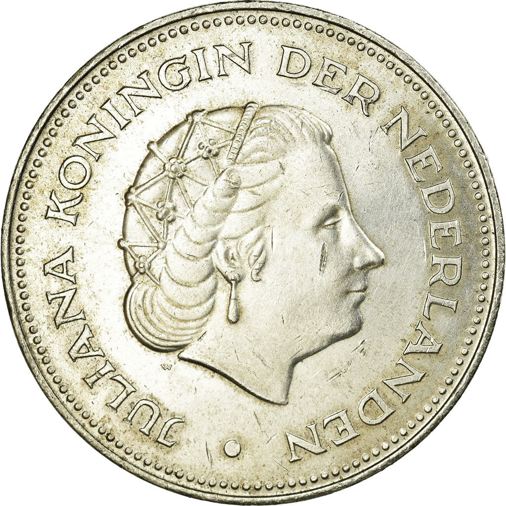 Moeda, Países Baixos, Juliana, 10 Gulden, Undated (1970), EF(40-45), Prata
