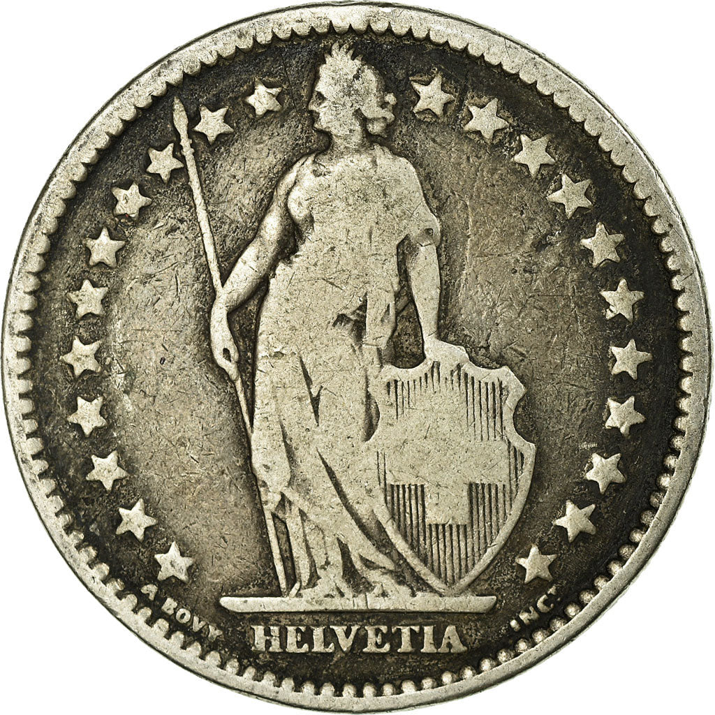 Coin, Switzerland, 2 Francs, 1875, Bern, VF(30-35), Silver, KM:21